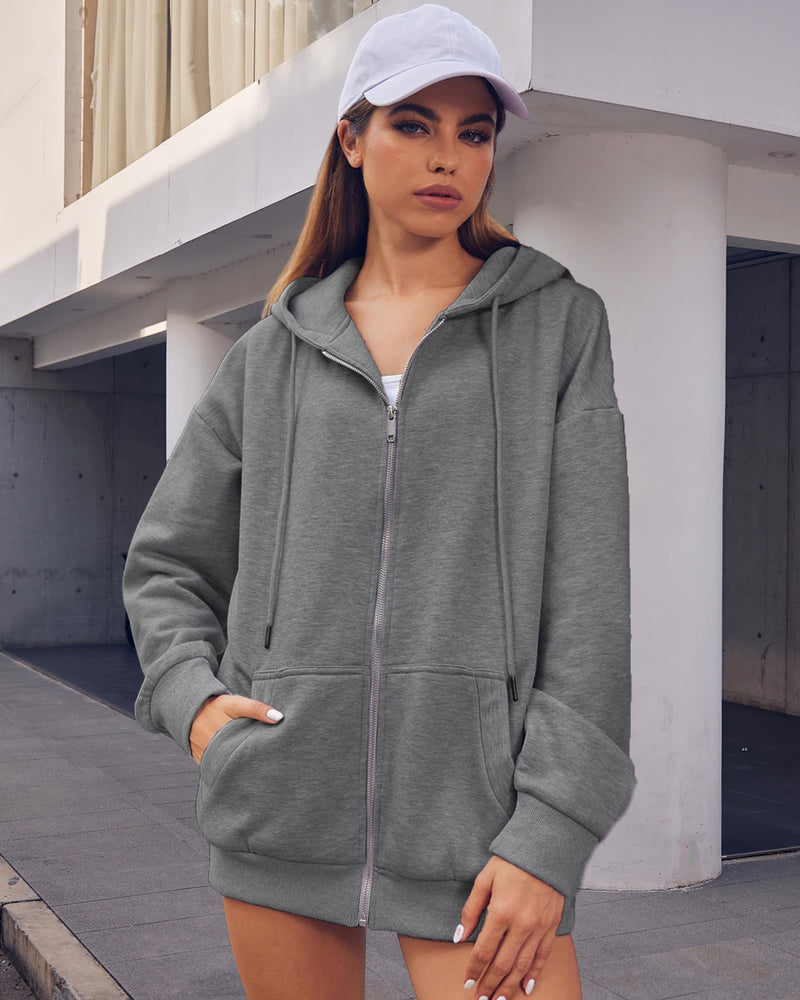 Comfort Chic: Dames Fleece Hoodie - Ruimvallend, Trendy & Warm