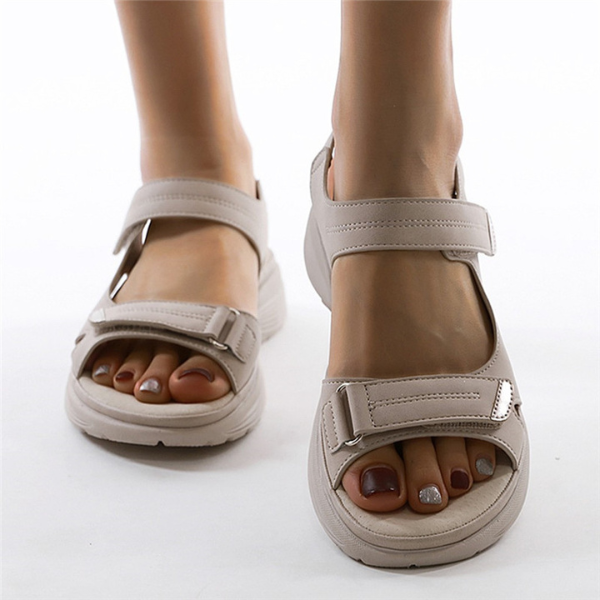 Cindie - Beige Orthopedische Sport Sandalen