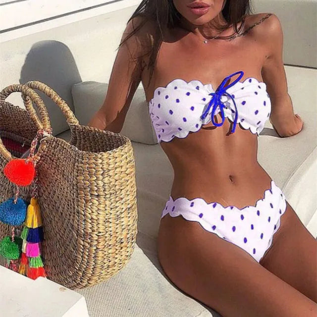 Witte Polkadot Bikini - Lola