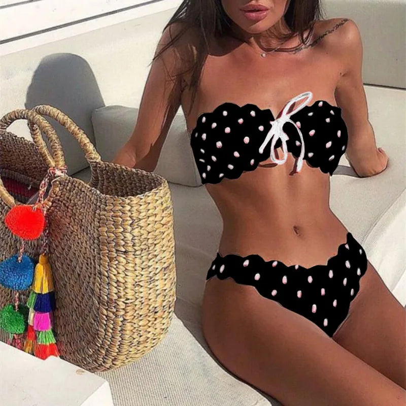 Witte Polkadot Bikini - Lola