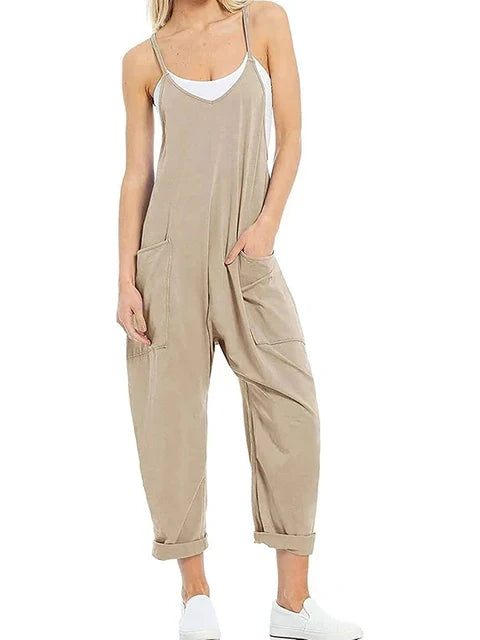 Irene - Zwart Zomerse Lange Jumpsuit