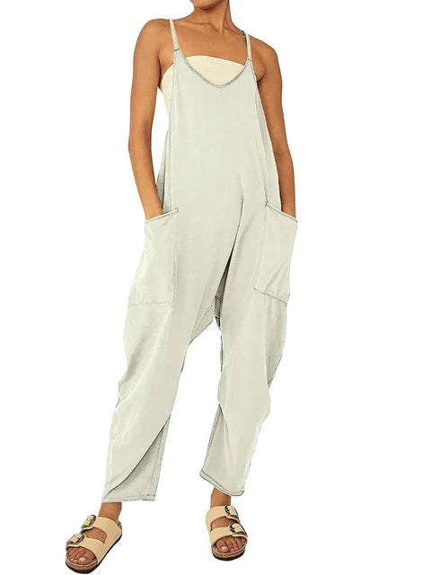 Irene - Zwart Zomerse Lange Jumpsuit