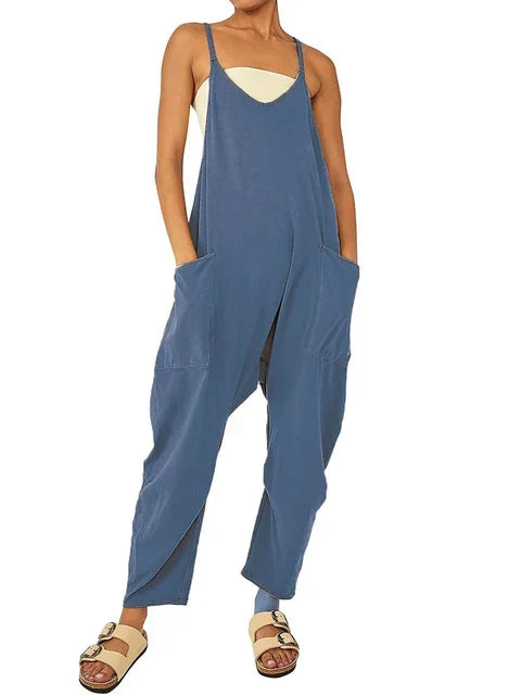 Irene - Zwart Zomerse Lange Jumpsuit