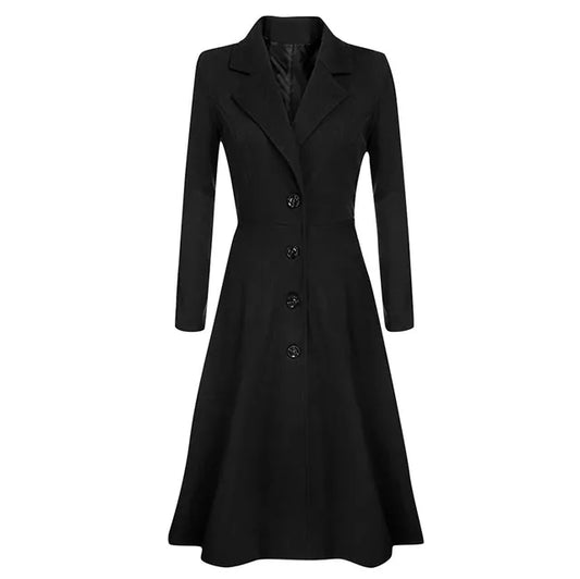 Elegante Wollen Charme: Dames Herfst-Winter Casual Jas -  Puur Wol, Tijdloze Stijl