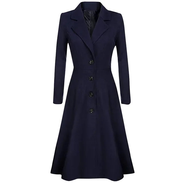 Elegante Wollen Charme: Dames Herfst-Winter Casual Jas -  Puur Wol, Tijdloze Stijl