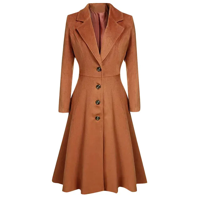 Elegante Wollen Charme: Dames Herfst-Winter Casual Jas -  Puur Wol, Tijdloze Stijl