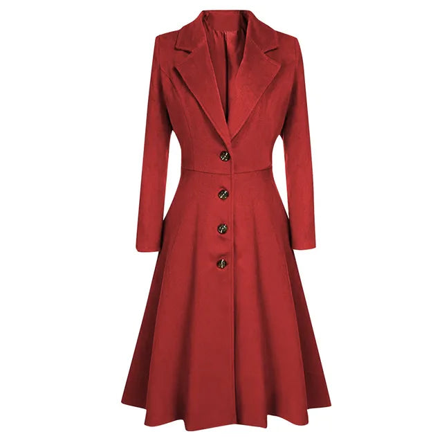 Elegante Wollen Charme: Dames Herfst-Winter Casual Jas -  Puur Wol, Tijdloze Stijl