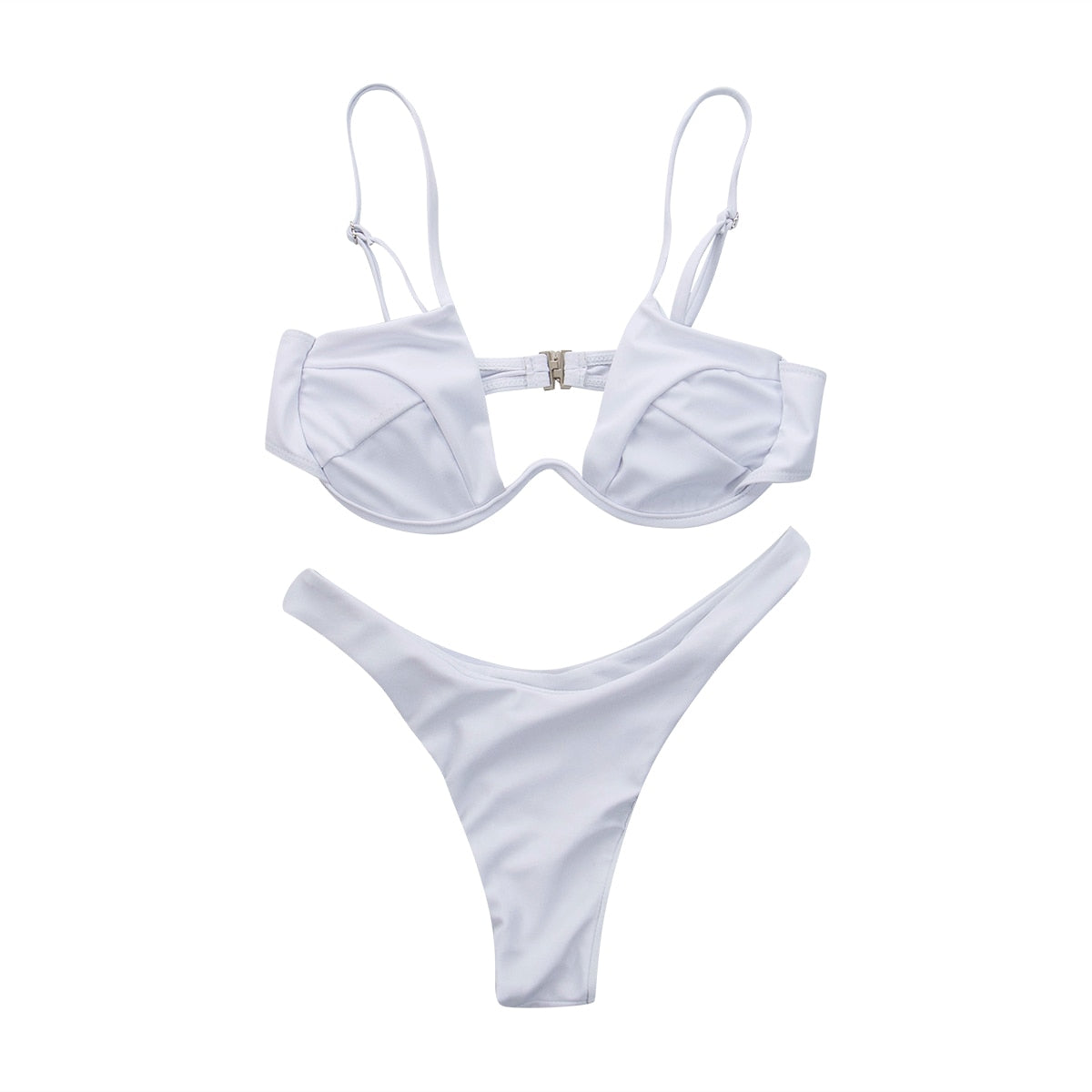 Maya - Blauwe Bandage Braziliaanse Bikini Zonder Vulling