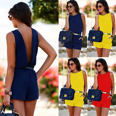 Mia - Blauwe Bodycon Avond Playsuit