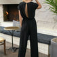 Grace - Lichtblauwe Chiffon Jumpsuit met Korte Mouwen