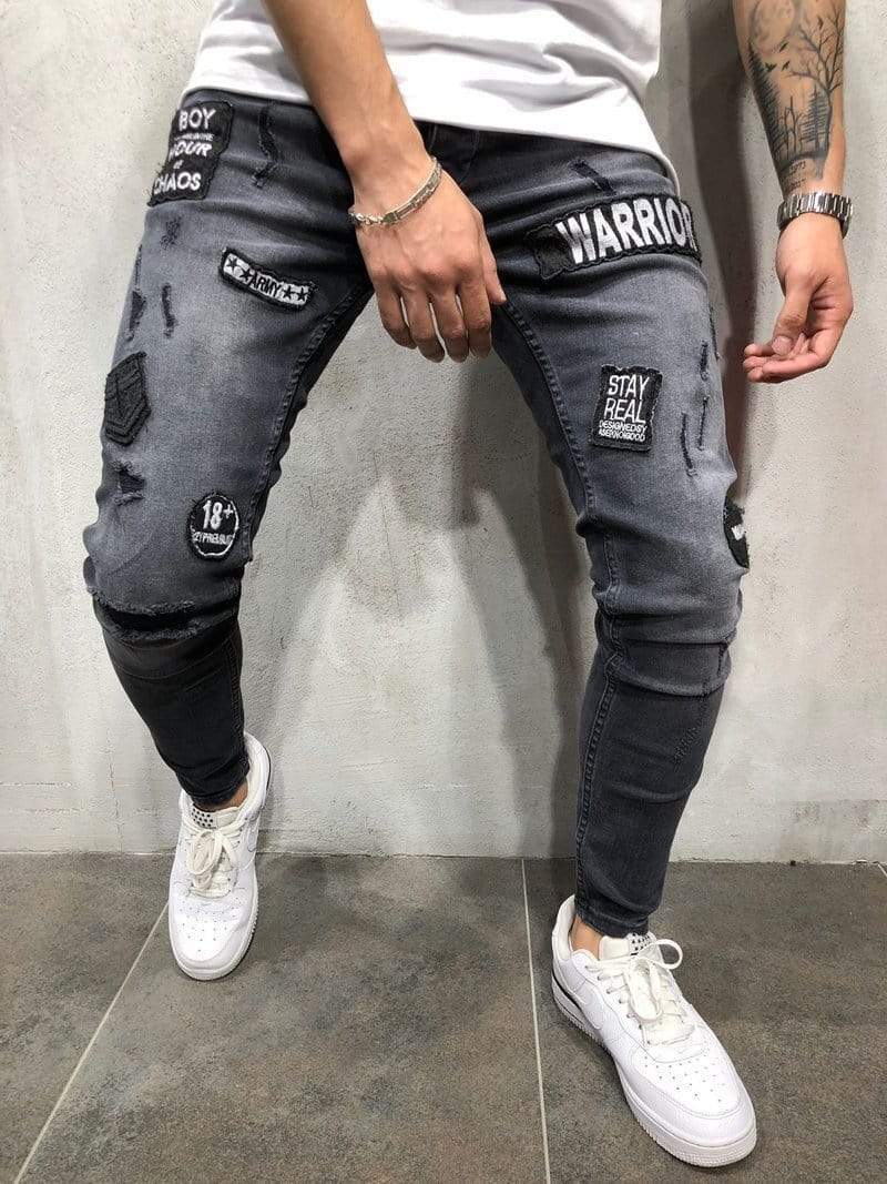 Donkergrijze Warrior Jeans - Kai