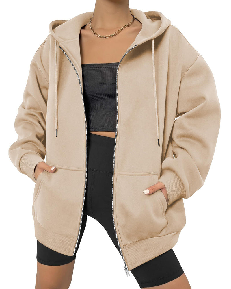 Comfort Chic: Dames Fleece Hoodie - Ruimvallend, Trendy & Warm