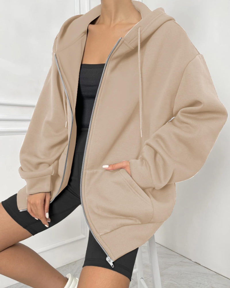 Comfort Chic: Dames Fleece Hoodie - Ruimvallend, Trendy & Warm