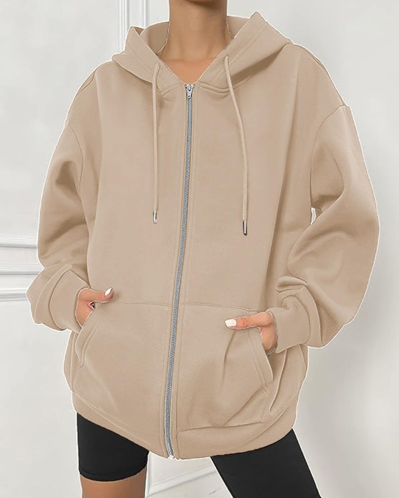 Comfort Chic: Dames Fleece Hoodie - Ruimvallend, Trendy & Warm