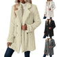 Elegante Crème Sherpa: Thermische Dubbelgeknoopte Dames Teddyjas