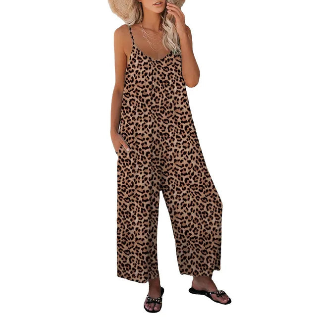 Laurena - Luipaardprint Halter Jumpsuit