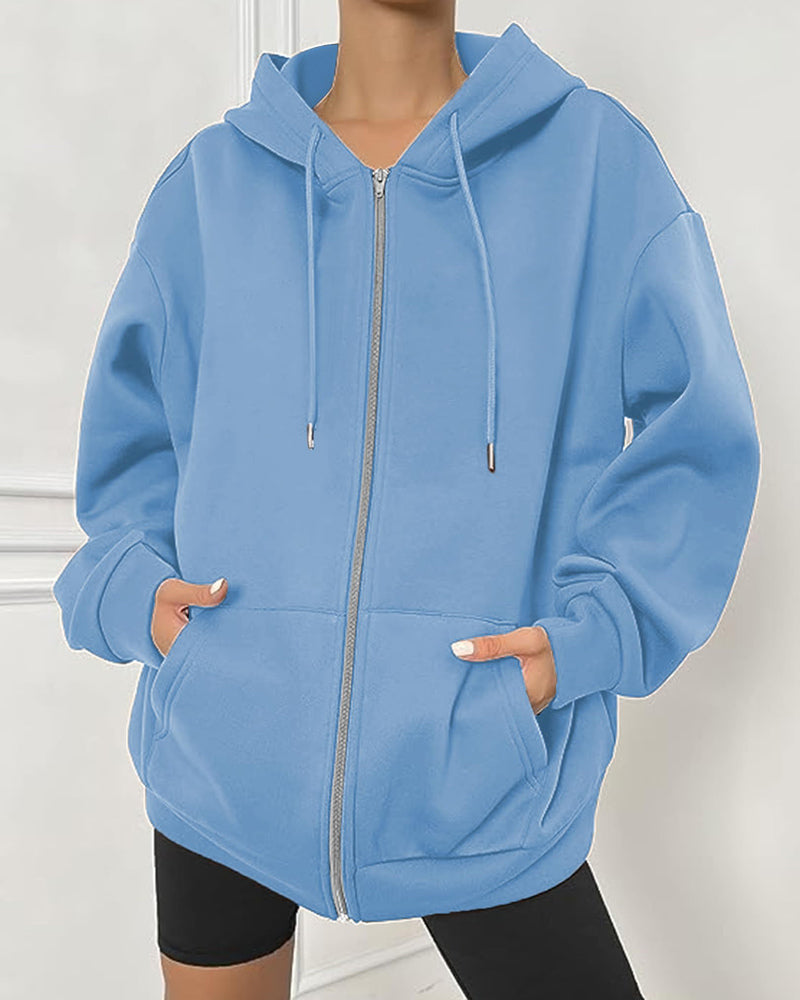 Comfort Chic: Dames Fleece Hoodie - Ruimvallend, Trendy & Warm