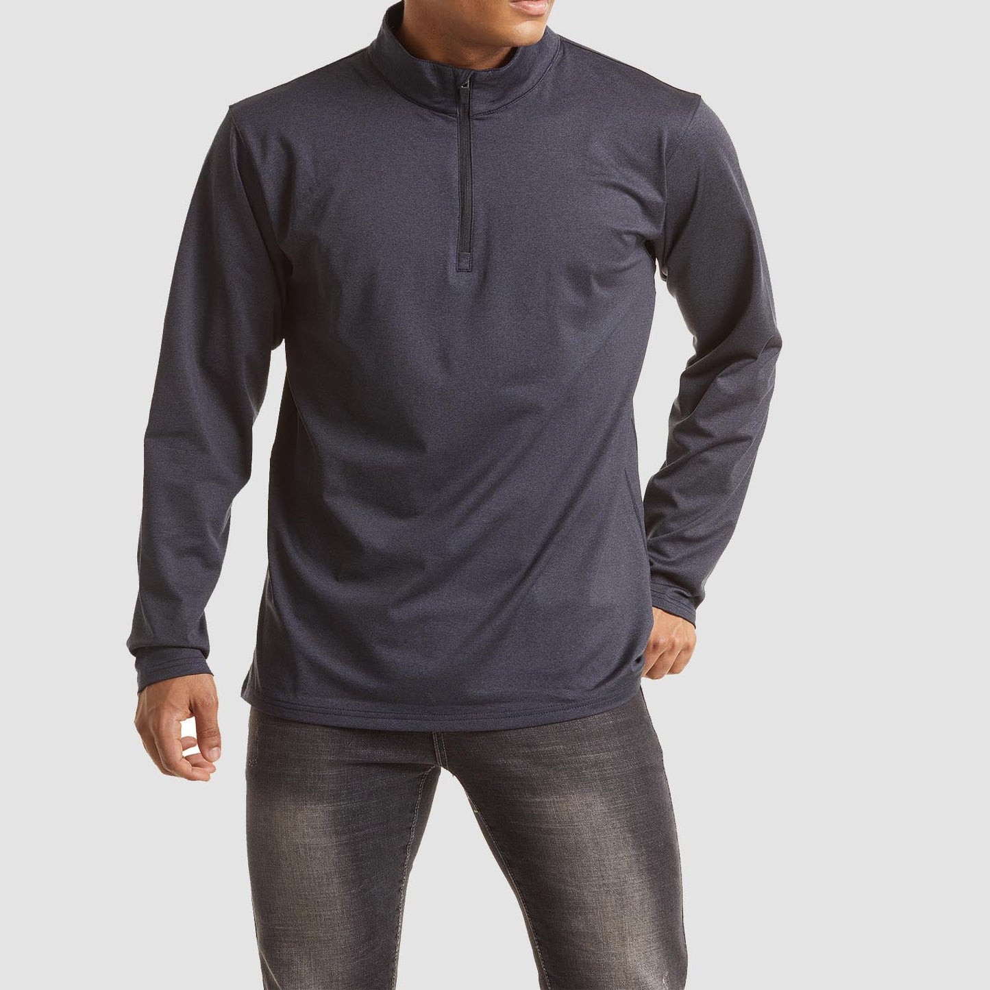 Winter-Ready Heren Hardloopshirt: 1/4 Rits, Lange Mouw & Fleece