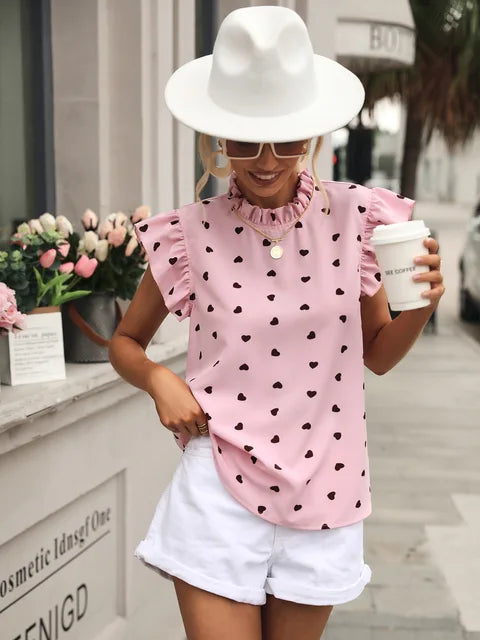 Beige Luipaardprint Blouse - Sheila