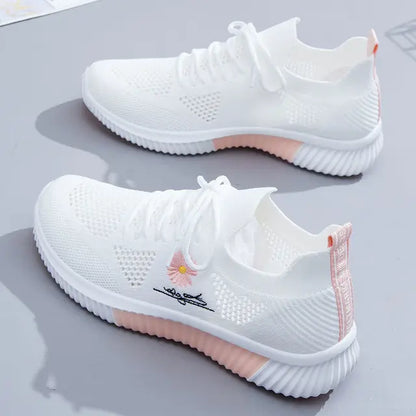 Wit-Roze Mesh Sneakers - Mila