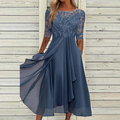 Donkerblauw Chic Zomerkleed - Alyshia