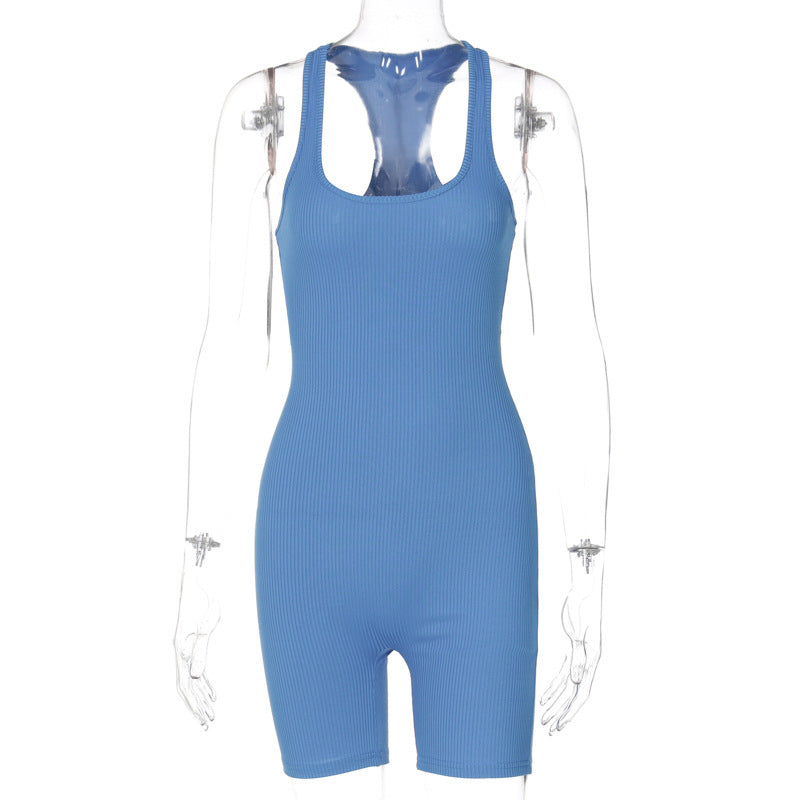 Lily - Zwarte Gebreide Sportieve Yoga Jumpsuit