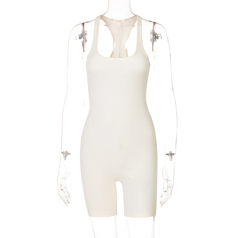 Lily - Zwarte Gebreide Sportieve Yoga Jumpsuit