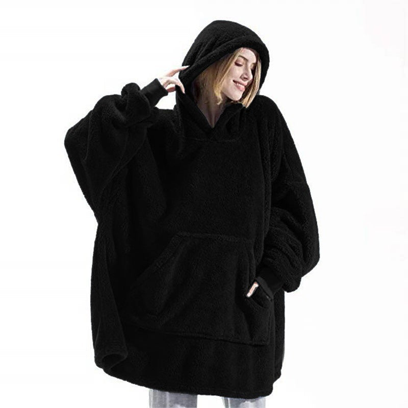 CozyChic Unisex Fluweel Hoodie Deken: Stijlvol Comfort in Trendy Kleuren