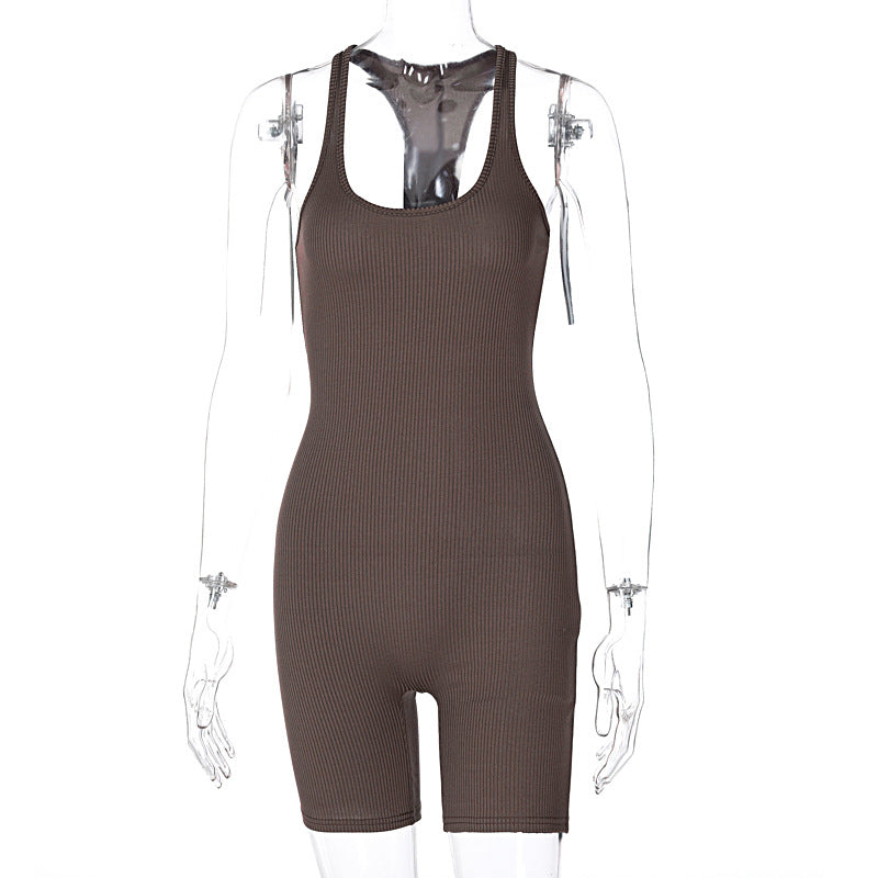 Lily - Zwarte Gebreide Sportieve Yoga Jumpsuit