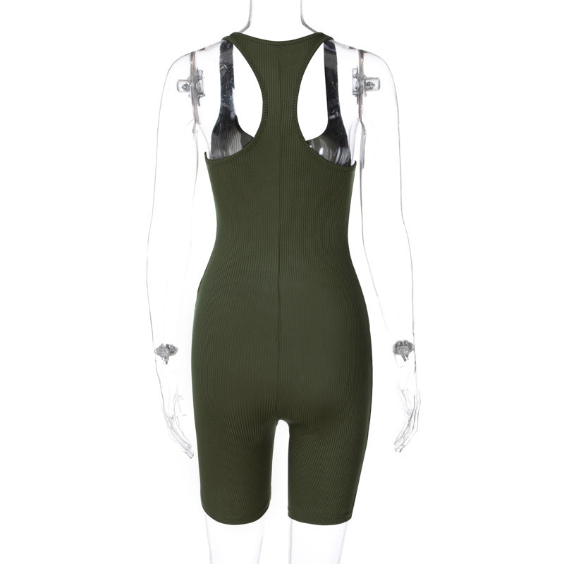 Lily - Zwarte Gebreide Sportieve Yoga Jumpsuit