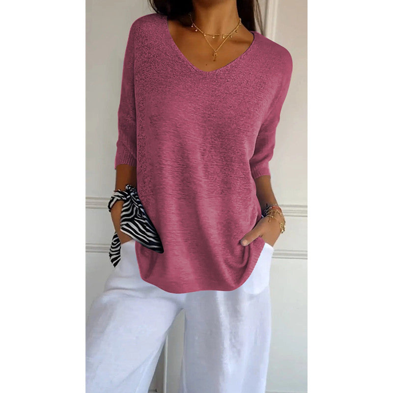 Chic Comfort: Ronde Hals & Lange Mouw Top