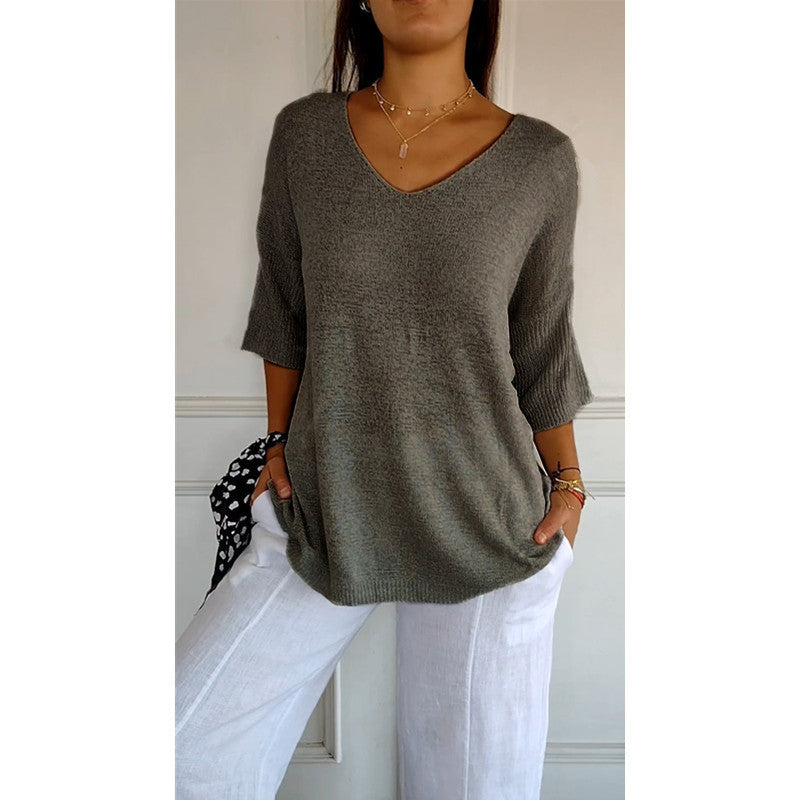 Chic Comfort: Ronde Hals & Lange Mouw Top