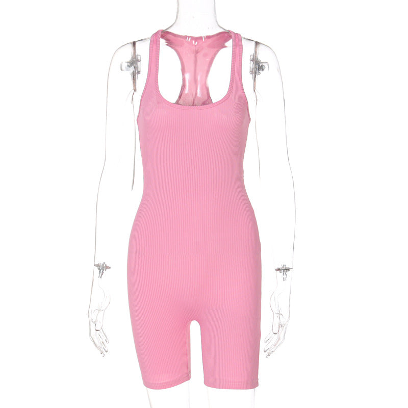 Lily - Zwarte Gebreide Sportieve Yoga Jumpsuit