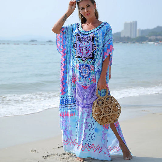 Blauwe Boho Kaftan - Layla