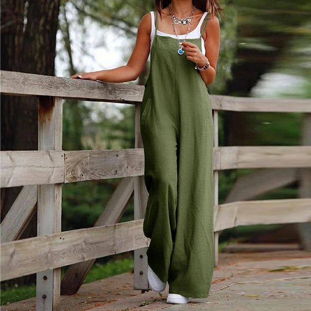 Claire - Zwarte Linnen Oversized Jumpsuit