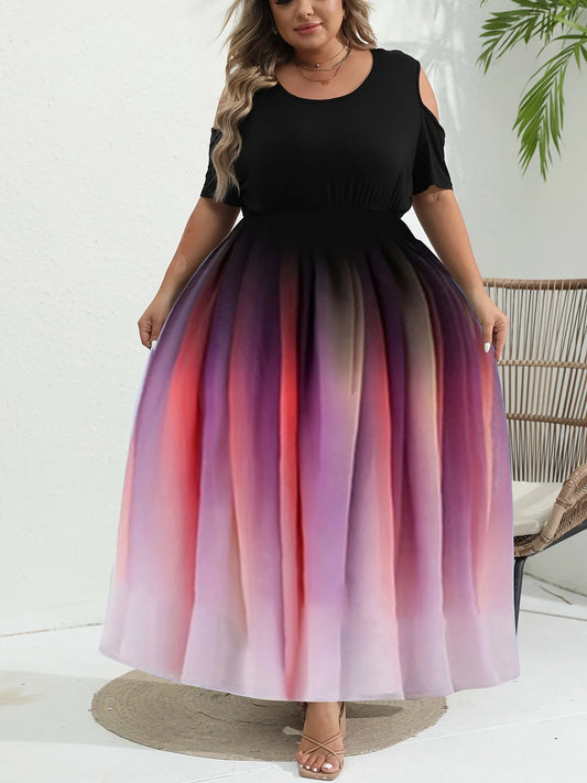 Paarse Plus Size Zomerjurk - Lexi