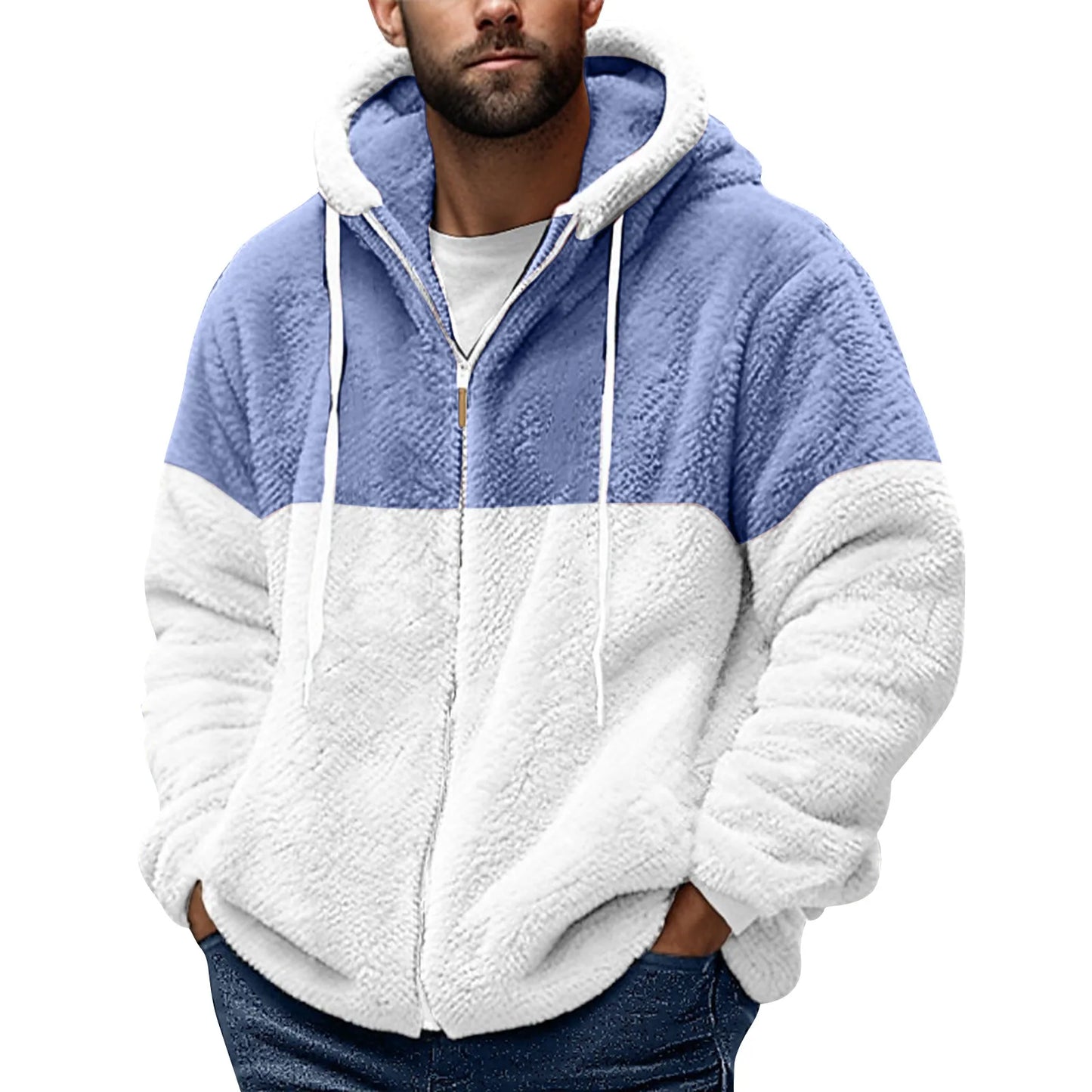 UrbanEdge Sherpa-Gevoerde Rits Hoodie – Strak Zwart & Grijs, Straatslim