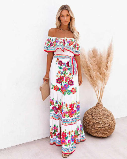 Vanna - Witte Boho Strand Maxi Jurk