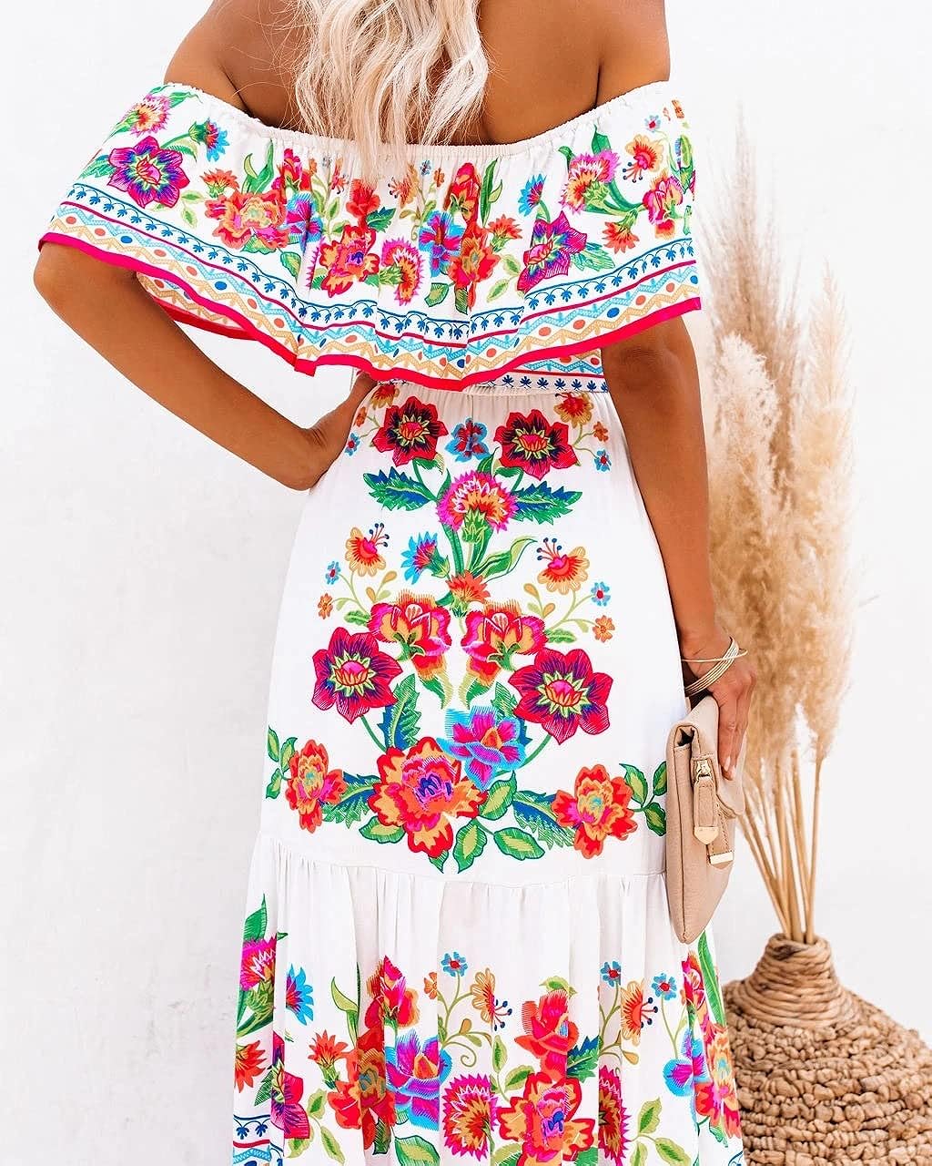 Vanna - Witte Boho Strand Maxi Jurk