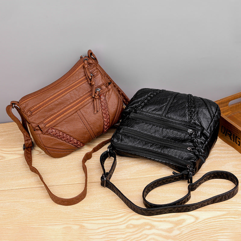 Luxe Vintage Lederen Tas - Elegant Getextureerd, Modieus en Ruim