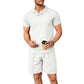 Elegant Heren Italiaans Zomer Set: Ademende Katoenen Polo & Shorts