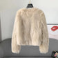 Elegantie Fluistering: Marquise-Inspireerde Luxe Faux Fur Jas met Juweel Sluitingen