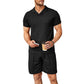 Elegant Heren Italiaans Zomer Set: Ademende Katoenen Polo & Shorts