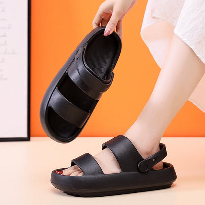 Nora - Zwarte Anatomische Schuifsandalen voor Comfort