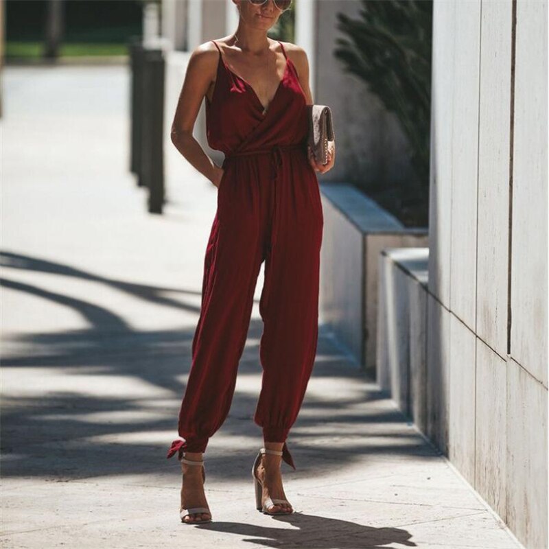 Chique Katoenen Jumpsuit met Tailleaccent