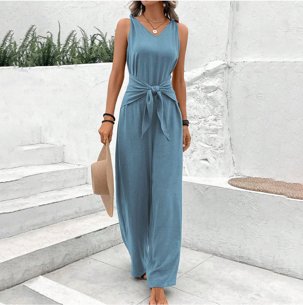 Emmalyn - Blauwe Elegante Jumpsuit