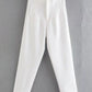 Elegante Polyester Broek met Stretch en Knoopsluiting