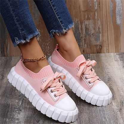 Annalynn - Roze Mesh Sneaker Dames