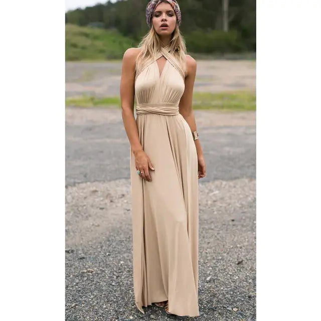 Grijze Boho Maxi Jurk - Emma