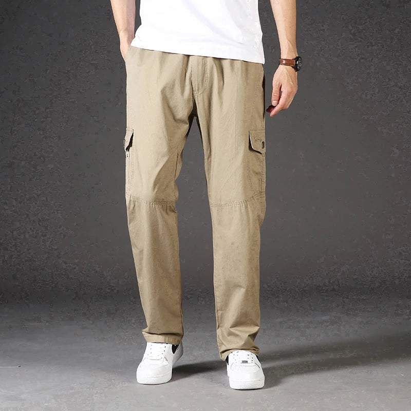 Jeffory - Khaki Casual Cargo Broek